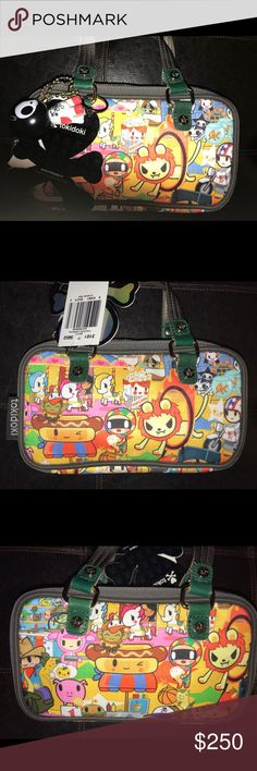 Tokidoki Bag NWT- Tokidoki Bacio Carnival Handle Zip Wallet. Two main colorful zipper closures. Back opening has slip in and zippered mesh pockets; opposite side of back has two slip in pockets. Front opening of bag has two slot openings divided by a zipper closure in between; one side has mesh pockets with two slip in slots; opposite side of this opening four slip in pockets. 5 x 8 x 2 Tokidoki Bags Mini Bags Multicolor School Bag With Zipper Pouch, Playful Multicolor Pencil Case For Everyday Use, Playful Rectangular Bags With Zipper Pouch, Multicolor Pouch Satchel For School, Cute Multicolor Bag With Zipper Pouch, Fun Multicolor Pencil Case For Everyday Use, Playful Zipper Pouch Bag For Daily Use, Trendy School Bags With Case Included, Harajuku Multicolor Travel Bag