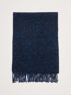 Warm wool meets luxurious cashmere in a classic Donegal-pattern scarf—one we love for its rich colors.  Fabric from Italian mill.  Length: 82" Width: 15" Pattern Scarf, Family Event, Patterned Scarves, Rich Colors, Bright Blue, Rich Color, Banana Republic, Cashmere, Wool