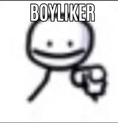 the words boyliker are written in black and white with an image of a smiling face