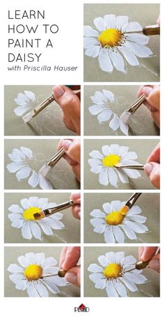 how to paint a daisy with acrylic flowers