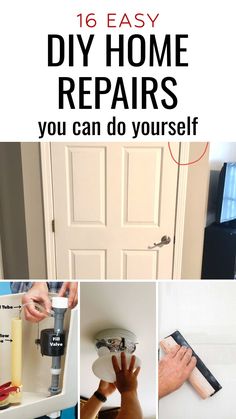 the words diy home repairs you can't do yourself are shown above pictures of various