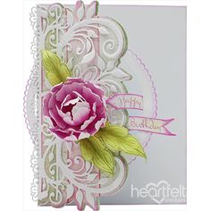 a close up of a card with a flower on it