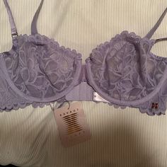 Beautiful Light Purple Scalloped Edge Bra 36dd, Brand New. Savage Fenty, Purple Bra, Lacy Bras, Lacy Bra, Purple Bras, Savage X Fenty, Scalloped Edge, Beautiful Lights, Light Purple