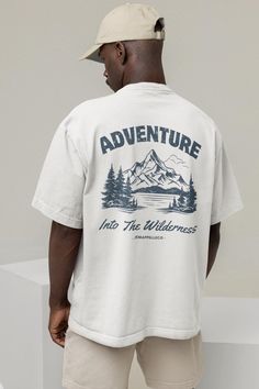 Vintage Adventure Graphic T-Shirt - Into the Wilderness Tee - Outdoor Camping Nature Shirt - Retro Mountain Hiking Unisex Tee - Vintage Gift Our unisex T-Shirts are made from 100% Ring-Spun Cotton giving you a cozy and comfy fit while rocking your favorite graphic designed tees from us. Weather it is a loving, funny, or even downright crazy design we hope you will absolutely love our products and cherish them for years to come. T-shirts are made of pre-shrunk fabric to ensure a consistent and gr T Shirt Mountain Design, Camping Graphic, Vintage Adventure, Retro Mountain, Crazy Design, Mountain Outfit, Camping Nature, Mountain Tshirt, Retro Graphic Tees