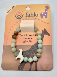 Fahlo - Giraffe - Sky Stone Fahlo Bracelet, Pokemon Jewelry, Save Wildlife, Mens Items, Spirit Wear, Wildlife Conservation, Fall Gifts, Nonprofit Organization, Gift Accessories