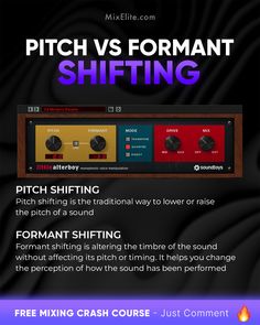 the pitch vs format is an excellent way to use it for audio mixing and recording