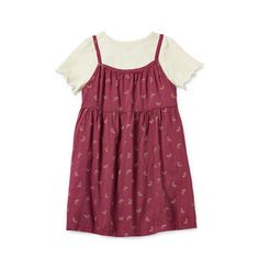 Keep your toddler and little girl on-trend in this 2-piece dress set from Okie Dokie. It's made from a soft cotton-knit and features a ribbed crew neck short-sleeve t-shirt with lettuce-trimmed cuffs, and a floral-print sleeveless a-line dress. Pair it with sandals or sneakers.Strap Type: Spaghetti# Pieces In Set: 22nd Piece Description: Vest2nd Piece Sleeve Style: Fitted Sleeve2nd Piece Sleeve Length: Short Sleeves2nd Piece Fabric: Knit2nd Piece Fiber Content: 94% Cotton, 6% Spandex2nd Piece C… 4t Dress, Baby Dress Set, Dress Sets, Okie Dokie, Dress Set, Cotton Knit, Piece Dress, Baby Dress, Set Dress