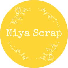 the niya scrap logo in white on a yellow circle with leaves and flowers around it