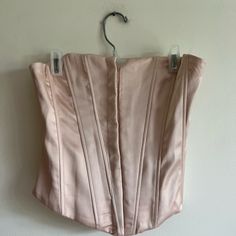 Never Worn Champagne Color Clips In Front Soft Material Elegant Beige Corset For Spring, Elegant Pink Spring Corset, Elegant Pink Summer Corset, Zara Fitted Corset For Spring, Elegant Zara Corset For Summer, Zara Corset Top, Velvet Corset, Satin Corset, Dream Style