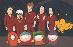 the south park characters are posing for a photo