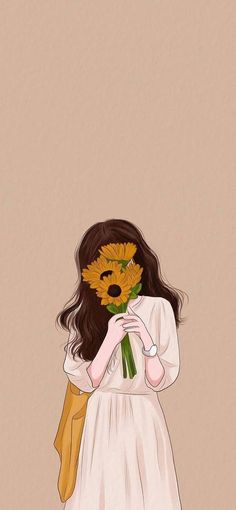 a girl with sunflowers in her hair