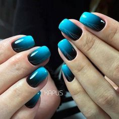 Colored Nail Tips, Unghie Sfumate, Blue Nail, Get Nails, Dipped Nails, Nail Arts, Nail Polishes, Summer Makeup, Nail Accessories