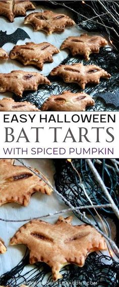 easy halloween bat tarts with spiced pumpkin on the outside and in the inside