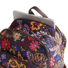 Elevate your daily commute or travel experience with Vera Bradley's versatile Bancroft Backpack. Designed with modern requirements in mind, this backpack combines functionality, style and durability to meet all your daily needs.Whether you're heading to the office, attending classes, or traveling for business or pleasure, the Bancroft Backpack is the perfect companion. Stylish, functional and durable, it's the ideal choice for those who refuse to compromise on quality or style. Dimensions: 11.75" w x 15.5" h x 8.0" d Handle/Strap Handle drop 2.25" Adjustable straps Exterior features a front zip pocket, two zip compartments, a laptop compartment and a trolley sleeve Front zip pocket contains four slip pockets and a pen slip pocket Main compartment features two slip pockets and a zip pocket Colorful Bouquet, Nautical Jewelry, Soft Sock, Shopping Event, Meaningful Jewelry, Bookish Gifts, Handbag Straps, Religious Jewelry, Anklet Jewelry