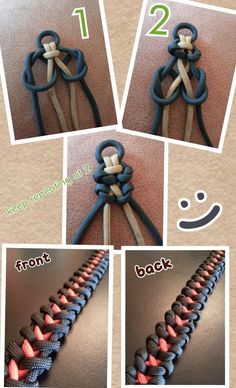 instructions for how to make an origami necklace with braids and leather cord