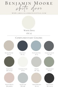 the color scheme for benjamin moore's white dove, which is available in both colors