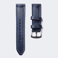 "100% Handcrafted Custom Made Leather Watch Strap Compatible with all watches between 18 - 26 mm lug width. Strap length: Short piece:80mm Long piece:130mm (Fits 6\"-8\" wrist size) Thickness: 3.2-3.4mm Double layer Handmade and hand stitched Distressed and waxed finish Sanded and waxed edges Stainless steel (316L) buckle Durable waxed thread Full grain leather *This listing is for one watch strap and one buckle. Watch is not included :) -------------------------------- FREE EXPRESS SHIPPING Del Blue Watches With Leather Strap For Everyday Use, Blue Leather Strap Watch Accessories For Business, Blue Leather Strap Watch Band For Everyday Use, Blue Watch Accessories With Leather Strap, Blue Watch With Leather Strap And Adjustable Fit, Blue Watch Accessories With Adjustable Leather Strap, Modern Blue Watches With Leather Strap, Adjustable Blue Leather Watch Band, Blue Watch With Adjustable Leather Strap