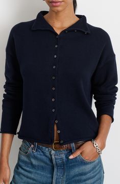 Alex Mill Taylor Cotton & Cashmere Cardigan | Nordstrom Clothing Wishlist, Alex Mill, Navy Cardigan, Fall Clothing, Cotton Cardigan, Cashmere Cardigan, Nordstrom Store, Navy Women, Fabric Gifts