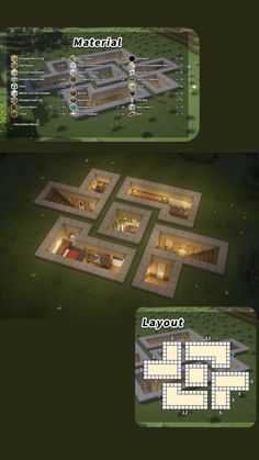 two screens showing the different levels of a house in minecraft, and how to use them