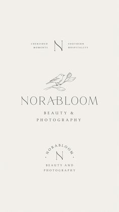 the logo for noba bloom beauty and photography