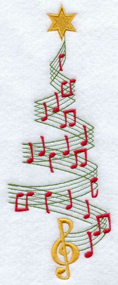 a christmas tree with musical notes on it