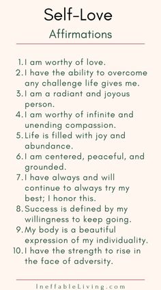 the self - love affirmations