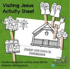 jesus's house with clothes on the clothes pegs for kids to color and cut out