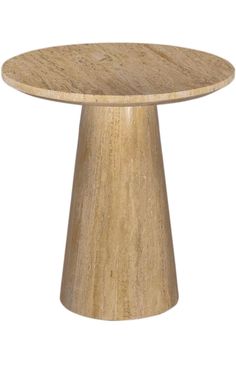 a round wooden table on a white background with an object in the middle that looks like it is made out of wood