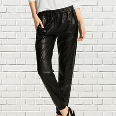 A high-quality genuine leather pant is a must in every women wardrobe. You can find real leather jackets for women at Leather trend at very affordable prices. If you feel a little creative or know exactly what you want, you can even design your own leather pants online @Leather trend , we are all about customization any design of your choice also . We want you to feel at the top of the world whenever you are wearing one of our appealing and stylish leather Pants for women. FEATURES *OUTSIDE MATERIALS: 100% Lambskin Genuine Leather. *INSIDE MATERIALS: Premium Satin linings. *HARDWARE: Hand Polished Metal hardware. FEATURES 1.DO NOT WASH AND TUMBLE DRY OR DRY CLEAN. 2.DO NOT IRON. 3.CLEAN IN PROFESSIONAL LEATHER CARE CENTRE. Casual Straight Leg Leather Pants For Fall, Biker Faux Leather Pants For Fall, Faux Leather Biker Pants For Fall, Fall Faux Leather Biker Pants, Black Biker Style Leather Pants For Workwear, Casual Leather Cargo Pants For Fall, Casual Leather Bottoms For Work, Casual Leather Pants For Work, Trendy Leather Winter Bottoms