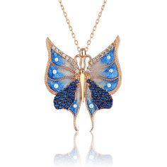 Introducing our Blue Butterfly Necklace: a stunning piece that merges elegance with nature's beauty. Adorned with delicate crystals it's a perfect gift for her evoking whimsical charm and grace. Transform any outfit into a statement with this enchanting accessory.• Material: High-Quality Solid 925 Sterling Silver• Finish: Sterling Silver Rose Gold or Gold• A special piece you'll treasure• High-quality materials and attention to detail• Our jewelry is designed With 🖤️ In NY Butterfly Necklace, Blue Butterfly, Silver Rose Gold, Perfect Gift For Her, Nature Beauty, Solid 925 Sterling Silver, Gift Necklace, Crystal Necklace, Rose Gold