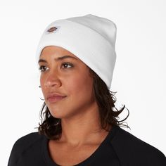 Dickies Cuffed Knit Beanie White WH201WH Continuing our commitment to comfort, durability and protection, Cuffed Knit Beanie is a cold weather classic that can be worn on the worksite, at the campsite or out seeing the sights. The 100% super soft acrylic fabric will trap the heat precisely where it belongs, allowing your head to stay warm and comfortable through every chilly adventure. Plus, the 4-inch fold up cuff enables the perfect customizable fit that can be recreated time and time again. D Casual White Hats For Cold Weather, Casual White Hat For Cold Weather, White Warm Beanie For Cold Weather, Warm White Beanie For Cold Weather, White Cotton Hats For Cold Weather, White Warm Beanie One Size Fits Most, White Cotton Beanie For Winter, Warm White Beanie One Size Fits Most, White Warm Cotton Beanie