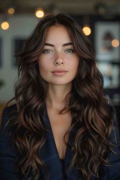 Hair Layers Curly Waves, Wavy Hairstyles For Long Hair Wedding, Long Brown Hair Curled Wedding, Long Hair Wavy Styles, Soft Waves Long Hair Wedding, Haircuts For Long Hair Curly Waves, Loose Perm Long Hair Beach Waves, Long Soft Curly Hair, Wavy Long Wedding Hair