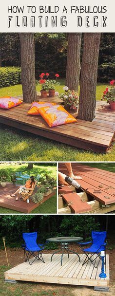 how to build a fabulous floating deck for your backyard or yard in less than 10 minutes