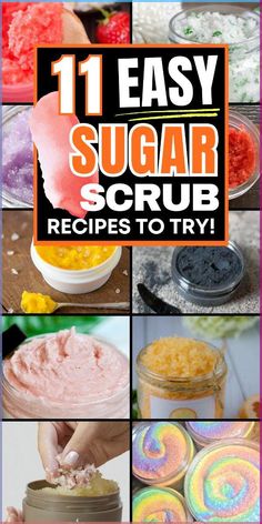 Pamper your skin with these easy DIY sugar scrub recipes! Easy Diy Sugar Scrub, Homemade Sugar Scrub Recipes, 600 Calorie Meals, Foot Scrub Recipe, Homemade Foot Scrub, Sugar Scrub Homemade Recipe, Salt Scrub Diy