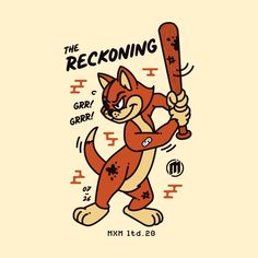 an image of a cartoon cat holding a baseball bat