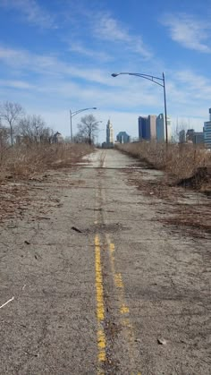 an empty road with no cars on it