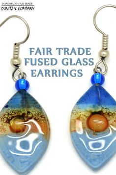 Perfect small glass earrings for you or for a gift of appreciation or love. Click to find fabulous colors. Fair Trade verfied. #fairtrade #glassearrings #glassdangles #blueearrings #fairtradejewelry Handmade Glass Drop Earrings, Adjustable Teardrop Glass Earrings, Nickel-free Teardrop Glass Earrings, Nickel-free Glass Bohemian Earrings, Adjustable Multicolor Glass Earrings, Small Business Items, Nickel-free Multicolor Glass Earrings, Fused Glass Earrings, Fair Trade Jewelry