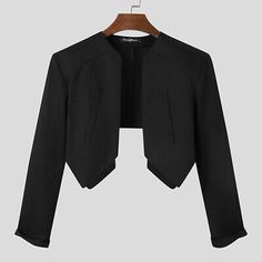 Fashion Mens Long Sleeve Crop Short Coat Jacket Party Club Tops Blazer Cardigan | eBay Solid Long Sleeve Blazer For Parties, Long Sleeve Solid Color Party Blazer, Solid Long Sleeve Party Blazer, Black Cropped Jacket For Party With Long Sleeves, Blazer Cardigan, Club Tops, Fashion Mens, Short Coat, Long Sleeve Crop