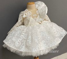 Long Sleeves Dress, Girl Baptism, Lace Vintage, Baptism Girl, Sleeves Dress, Big Bow, Pageant Dresses, Big Bows, All White