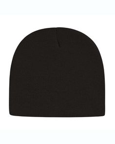 100% Acrylic; 8 1/2" knit; Made in the USA Cute White Cheap Beanie, Acrylic Beanie Cap, Black Acrylic Beanie For Winter, Solid Fitted Beanie, Casual Black Acrylic Beanie, Adjustable Black Acrylic Beanie, Solid Color Acrylic Beanie One Size, Fitted Black Beanie, Black Acrylic Hat, One Size Fits Most