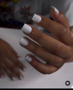 Short Acrylic Set Square, Short White Arclyc Nail, Tampered Short Nails, Plain Short Acrylic Nails Square, White Short Nails Black Women, All White Short Acrylic Nails, Short Cute Nails White, Super Short White Nails