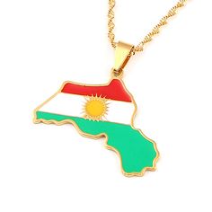 PRICES MAY VARY. Stainless Steel Kurdistan Map Pendant Necklaces Chain Kurdish Flag Map Pendant Koerdistan Jewelry chain length:50cm Nickel free and lead free with gold overlay Best gift for your friend, family, lovers and so on 
CB Gold Jelwery 
CB Gold Jelwery is a fashion jewelry manufacturer in Amazon and promote our products to Southern America, India, the Middle East, Southeastern Asia, Africa and Europe. 
CB Gold Jelwery culture is "Honest, Optimistic, Respective and Cooperative". 
CB Gol Kurdistan Map, Kurdish Flag, Southern America, Necklaces Chain, Jewelry Manufacturer, Map Pendant, Jewelry Chain, Gold Overlay, Patriotic Gifts