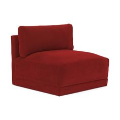 a red chair that is sitting in front of a white background