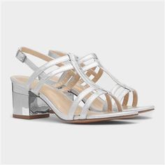 Silver Strappy Heels, Shoe Zone, Strappy Heels, Lotus, Buy Online, Heels, Silver