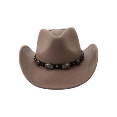 Band handmade by expert ecuadorian craftsmen.Material: leather-like with conchos. PREMIUM HAT BANDS FOR COWBOY HATSRenewing your cowboy hat with a new hatband is an excellent way to add a fresh and personalized touch to your western style. Gamboa hatbands offer a wide variety of designs to suit different tastes and occasions. You can choose from leather-like styles with studs, buckles, plates, and rivets, metallic accessories, bows, and more! Whatever your preference, our hatbands will help you Western Leather Brimmed Costume Hats, Adjustable Country Style Top Hat For Outdoor, Western Style Adjustable Top Hat For Outdoors, Adjustable Ranch Cap, Adjustable Hats For Western-themed Events, Adjustable Top Hat For Western-themed Winter Events, Adjustable Cap For Western-themed Events, Winter Rodeo Felt Cap, Brown Western Top Hat For Outdoor