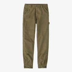 These lightweight yet durable double-knee work pants are made from our innovative All Seasons Hemp canvas, which needs no break-in and offers the toughness, comfort and breathability needed for warmer-weather work. Inseam is 28"; also available in 30" inseam. Made in a Fair Trade Certified™ factory. - Sage Khaki Womens Work Pants, Double Knee Pants, Patagonia Outfit, Patagonia Women, Patagonia Pants, Knee Pants, Duluth Trading, Work Wear Women, Patagonia Womens