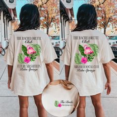 "Tropical Palm Springs Bachelorette Shirts / Bridal Party Girls Trip Shirts / Bachelorette Party Palm Springs Favors T-Shirts California Tee DBACH122 Get ready to escape to a tropical paradise with our Tropical Palm Springs Bachelorette Shirts! These vibrant and custom-designed shirts are perfect for your bachelorette party in the sunny oasis of Palm Springs. Featuring palm tree graphics, exotic colors, and personalized details, these shirts will transport your bride tribe to a tropical getaway as you soak up the sun by the pool, enjoy fruity cocktails, and create unforgettable memories. Whether you're exploring the trendy shops and restaurants or lounging in luxurious accommodations, these shirts will add a touch of tropical flair to your bachelorette celebration in Palm Springs. 💙How To White Short Sleeve Top For Bachelorette Party, Pink Short Sleeve T-shirt For Bachelorette Party, White Short Sleeve T-shirt For Bachelorette Party, White Graphic Print T-shirt For Bachelorette Party, White Short Sleeve Shirt For Bachelorette Party, Spring Crew Neck T-shirt For Bachelorette Party, Spring Bachelorette Party Top With Graphic Print, Spring Bachelorette Party Tops With Letter Print, Cotton Graphic Print Tops For Bachelorette Party