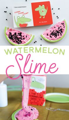 the watermelon slime is made with play dough and sprinkles