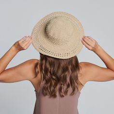 The sister to our handmade original cotton crochet, this hat features a beautifully scalloped edge paired with our signature crocheted style. With its easily storable design and great sun protection, this hat is perfect for any occasion! Features: Packable 4" brim Hat size: 57cm One size 100% cotton UPF 50 Wide Brim Hat Summer, Hat Clips, Scarf Poncho, Cotton Hat, Natural Tan, Cute Hats, Dress Hats, Cotton Crochet, Wide Brimmed Hats