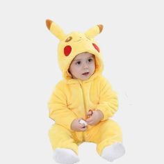 ⚡ Pikachu Baby Jumpsuit ⚡ Let your little one spark joy in this adorable Pikachu Baby Jumpsuit! Featuring the iconic yellow color and playful design of everyone's favorite Pokémon, Pikachu, this jumpsuit is perfect for young Pokémon fans. Made from ultra-soft, breathable fabric, it ensures all-day comfort for your baby while they play or nap. 💤✨ Complete with cute Pikachu ears and a tail detail 🐭⚡, this jumpsuit brings the fun of the Pokémon world to life. Whether you're at home, out for a str Pikachu Ears, Cartoon Pikachu, Pikachu Costume, Animal Onesie, Cute Pikachu, Fancy Costumes, Baby Jumpsuit, Pokemon Fan, Costume Outfits